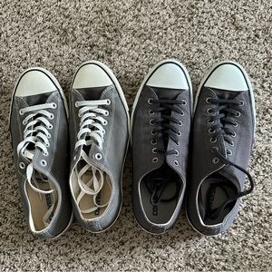 Two Pairs of Converse Shoes (Dark Gray and Light Gray)